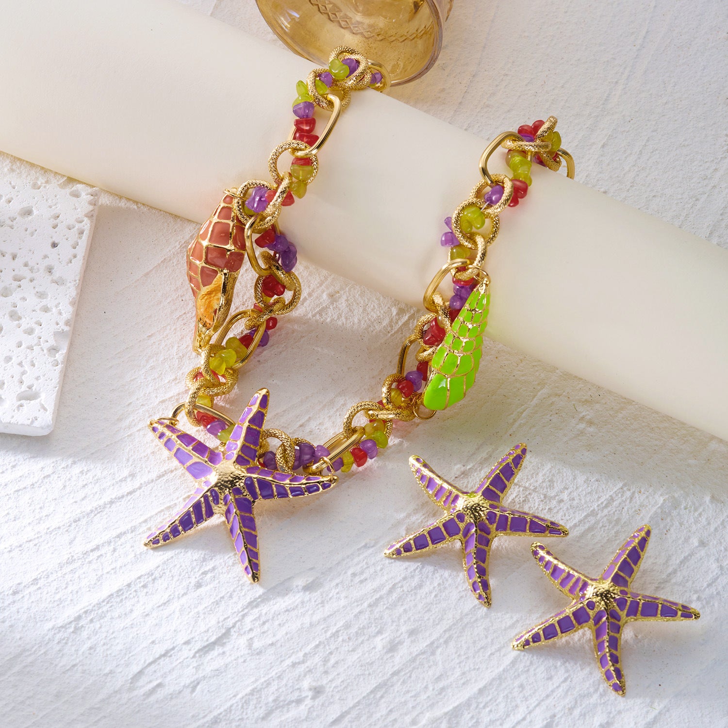 Chunky Starfish Shell Gold Plated Waist Chain 8ZA6JBC102T