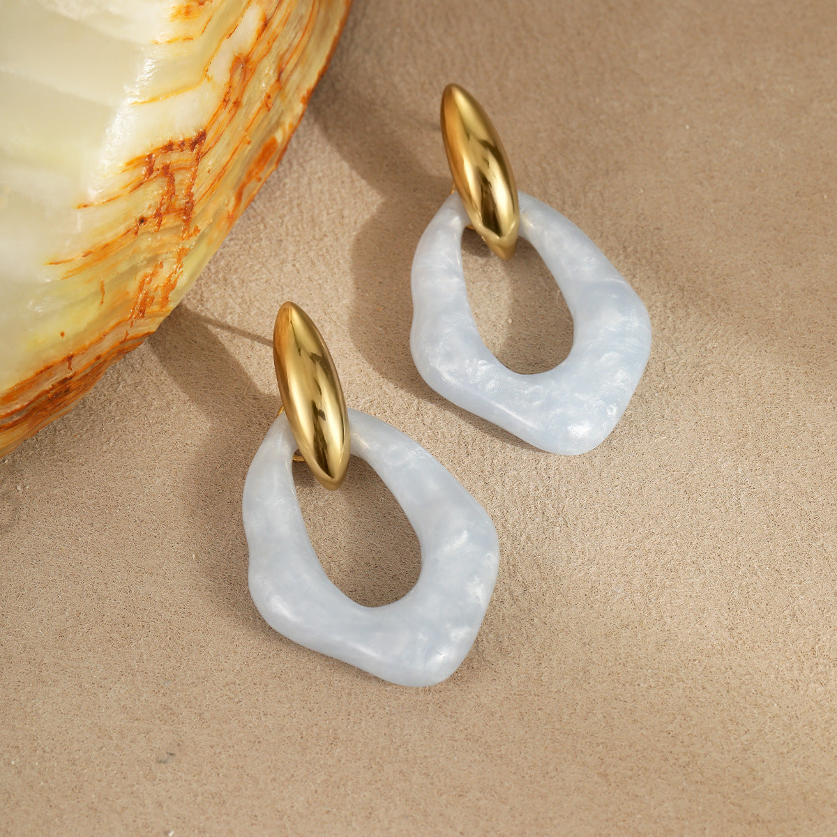 Geometric Resin Drop Earrings - DippedShop Wholesale - #0979