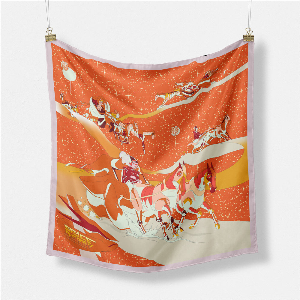 Abstract Silk Square Scarf - DippedShop Wholesale - #8371