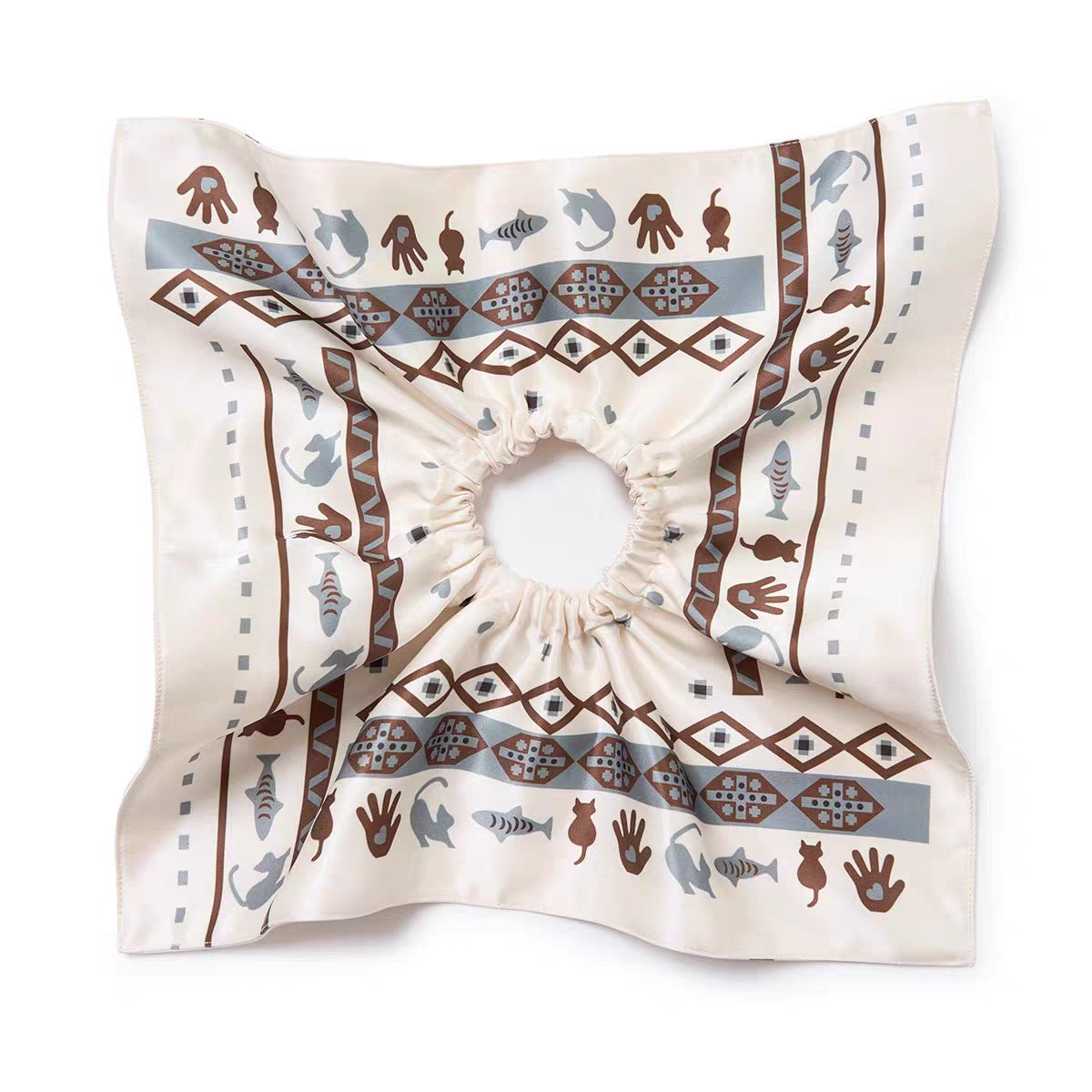 Printed Square Hair Scrunchie - DippedShop Wholesale - #5811