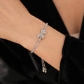 Elegant Rhinestones Bowknot Adjustable Bracelet 6W6JBR673
