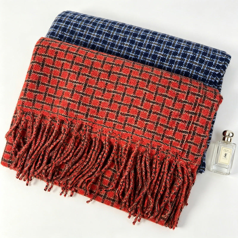Plaid Fringe Scarf - DippedShop Wholesale - #3155