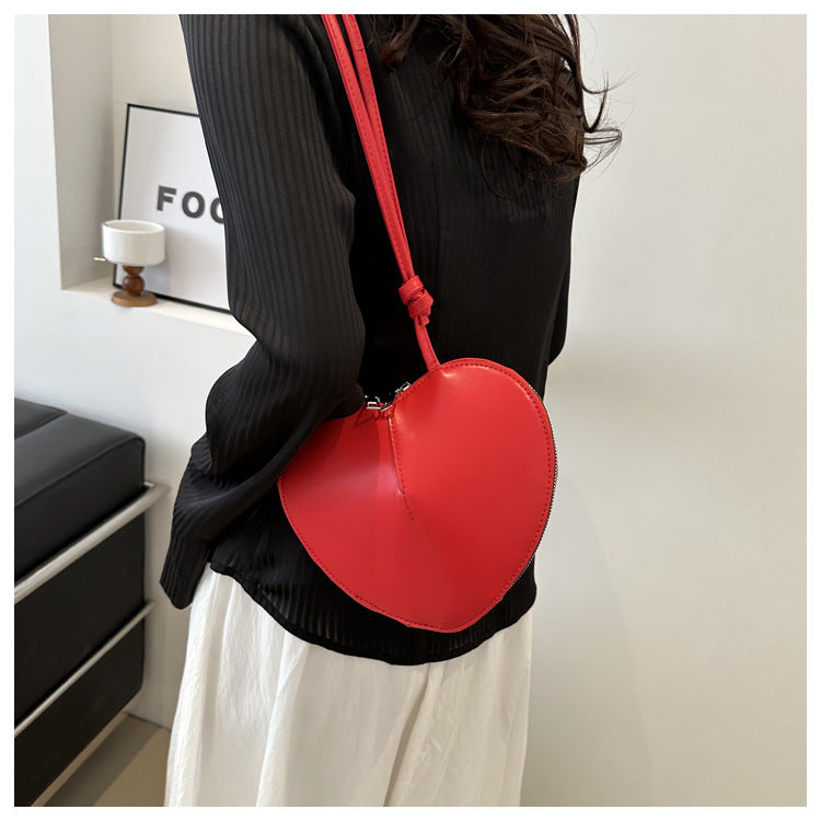 Heart-Shaped Crossbody Bag - DippedShop Wholesale - #4019