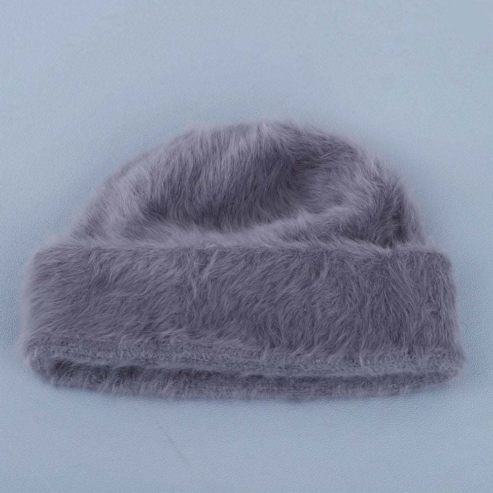 Cute Angora Soft Fuzzy Cuffed Knit Beanie 6W6HAT695