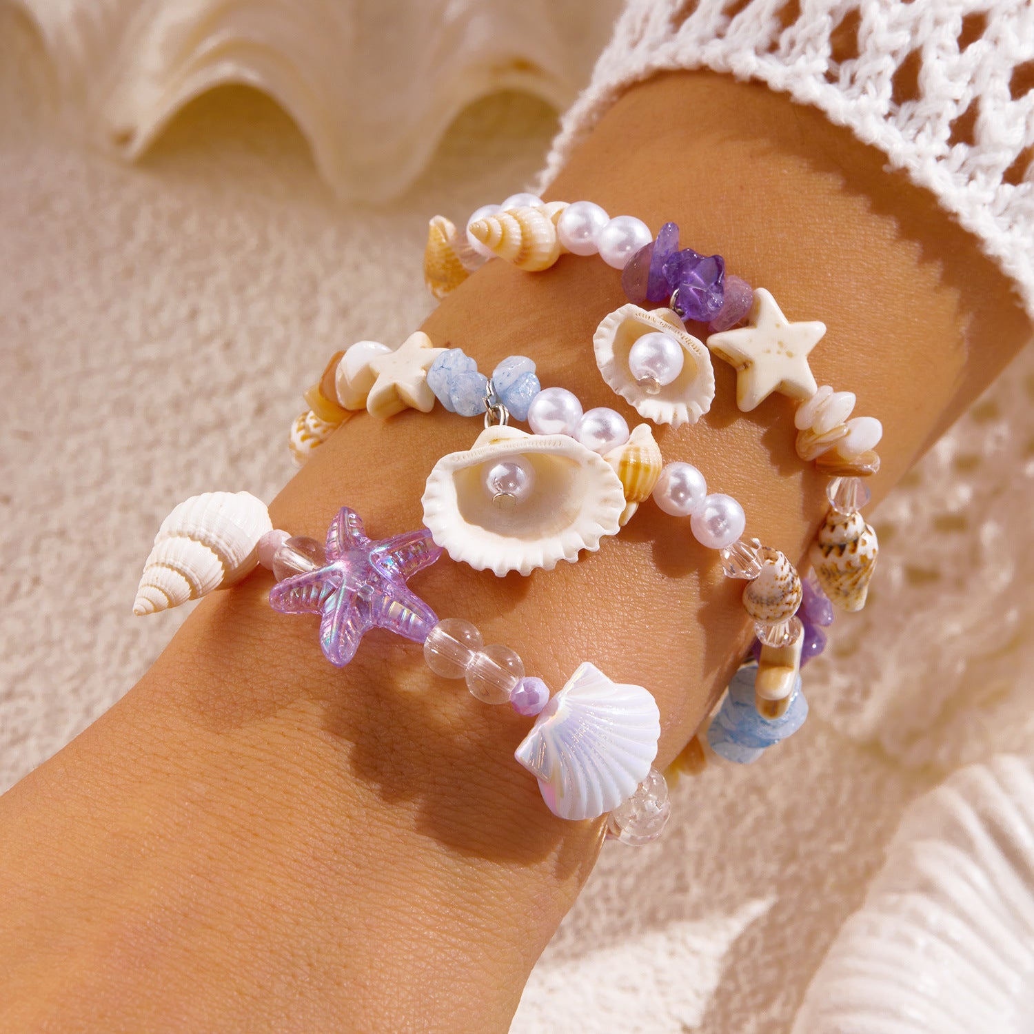 Ocean Starfish Shell Seed Bead - DippedShop Wholesale - #4419