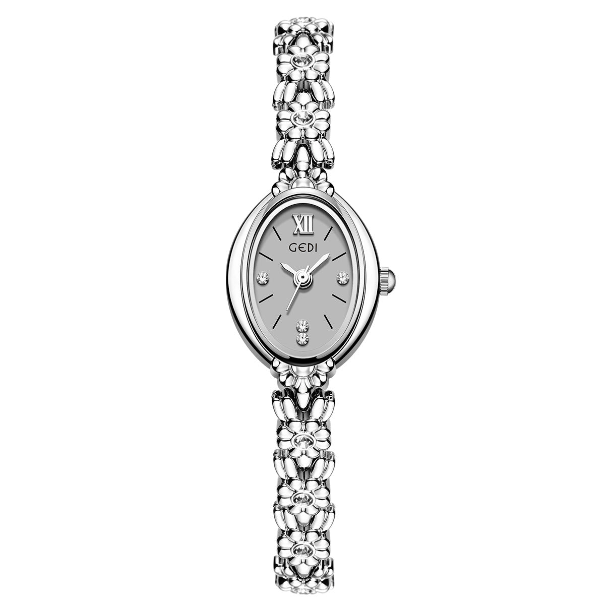 Luxury Rhinestone Oval Dial Quartz Wrist Watch MK2SSAS6W6JWA02