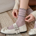 Ruffle Floral Mid Calf Socks - DippedShop Wholesale - #1731