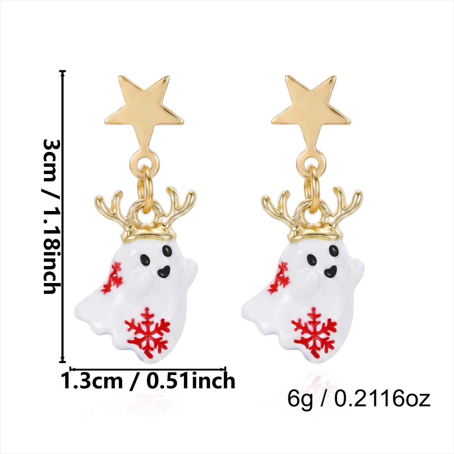 Halloween Rhinestone Skeleton Ghost Tassel Earrings 6W6JER550