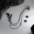 Dark Gothic Feather Rose Red Crystal Brooch 6W6JPB65