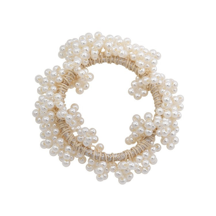 Elegant Pearl Bead High-Elastic Hair Tie 6W6HSR467