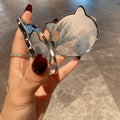 Cute Cat Shape Rhinestone Portable Foldable Mirror 6C5MR106