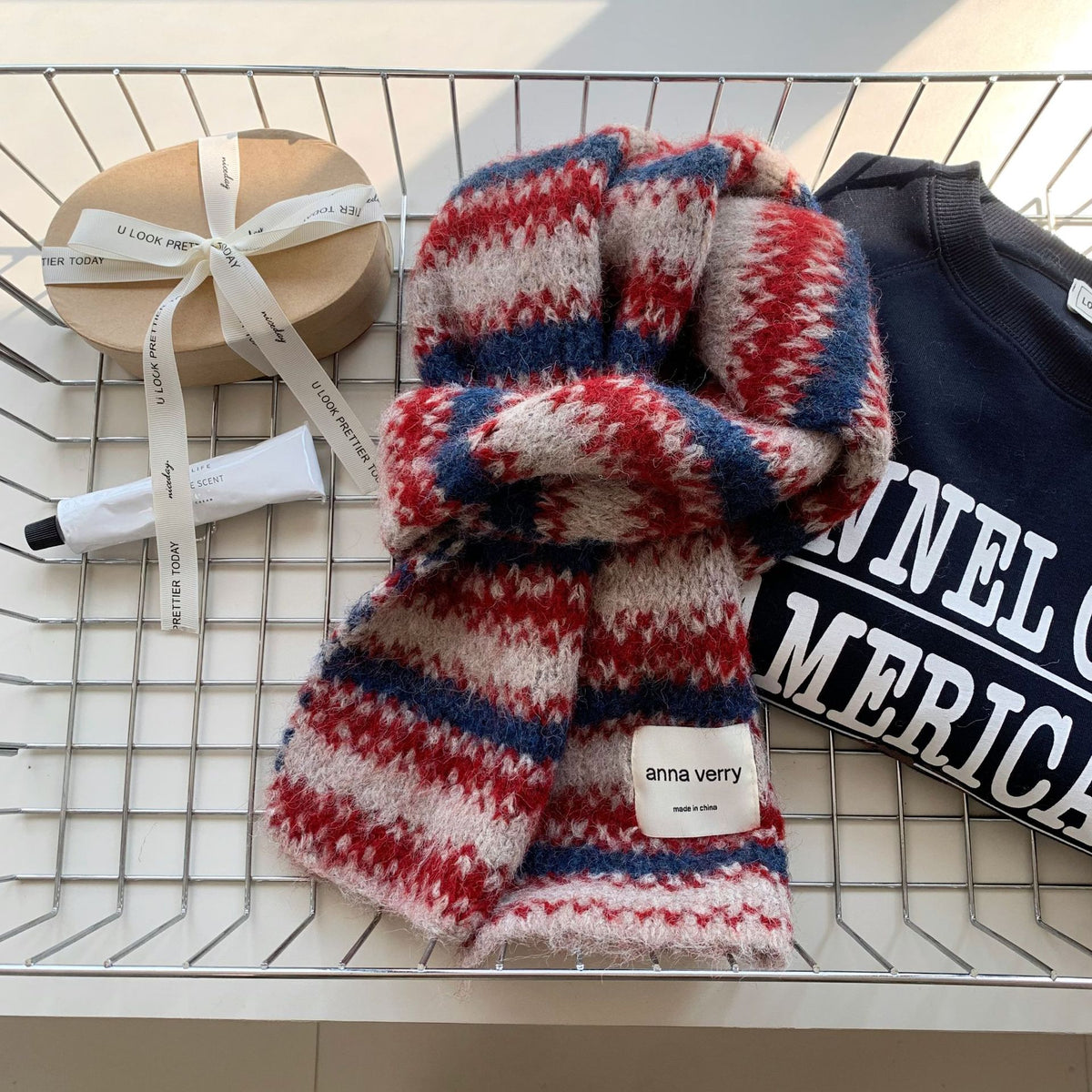 Striped Knit Winter Scarf - DippedShop Wholesale - #4803