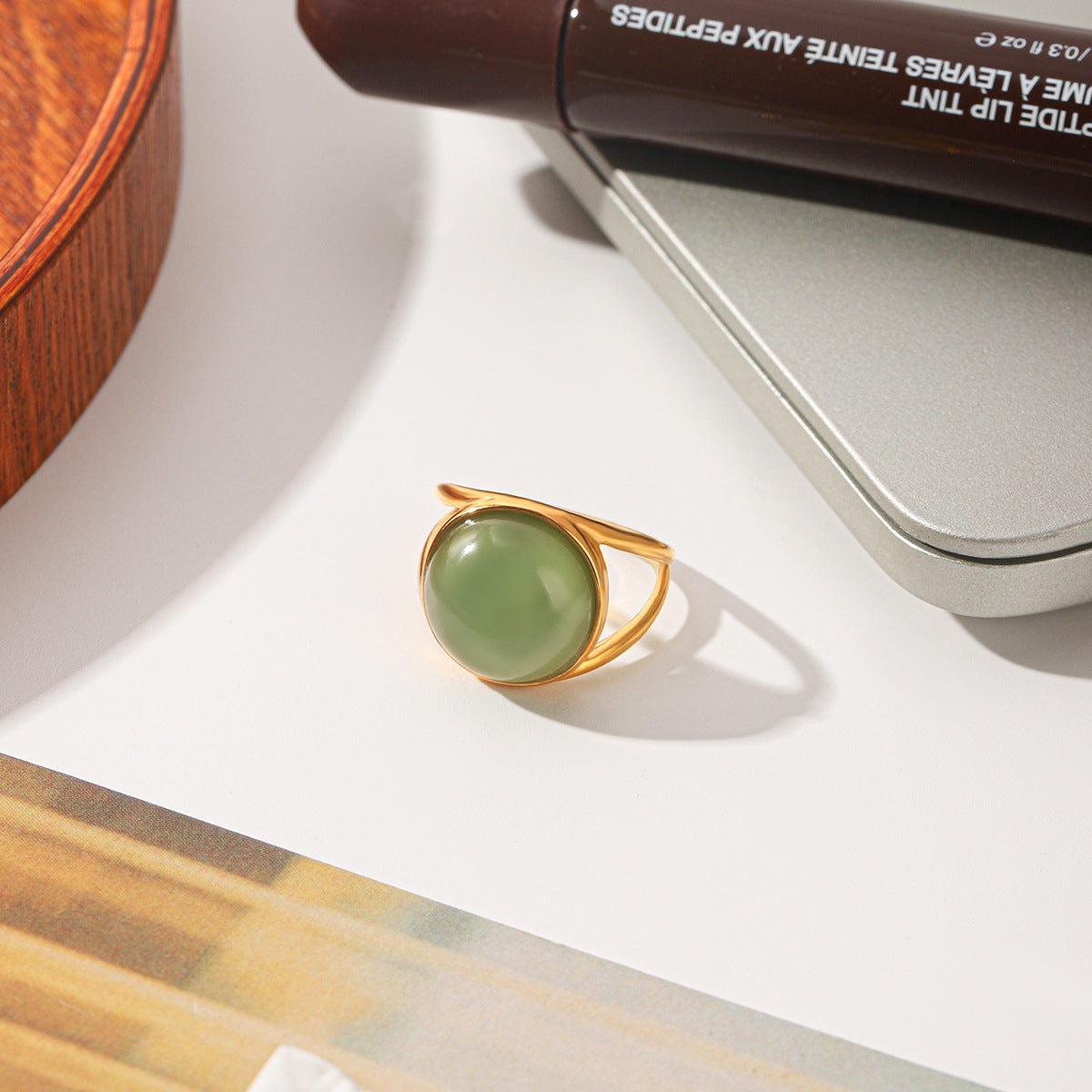 Gold Plated Stone Ring - DippedShop Wholesale - #9603