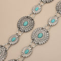 Vintage Turquoise Metal Concho Cowgirl Waist Chain 8ZA6JBC80L