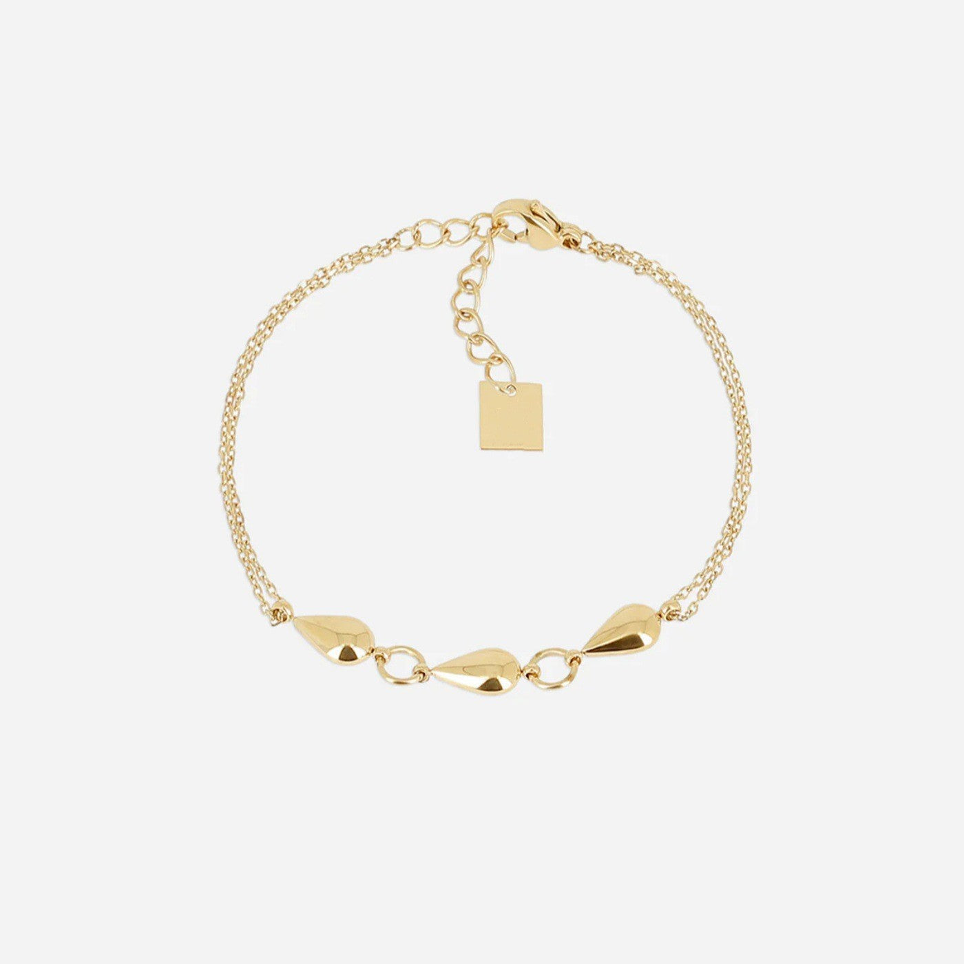 Trendy Gold Plated Zirconia Chain Bracelet 6W6JBR331