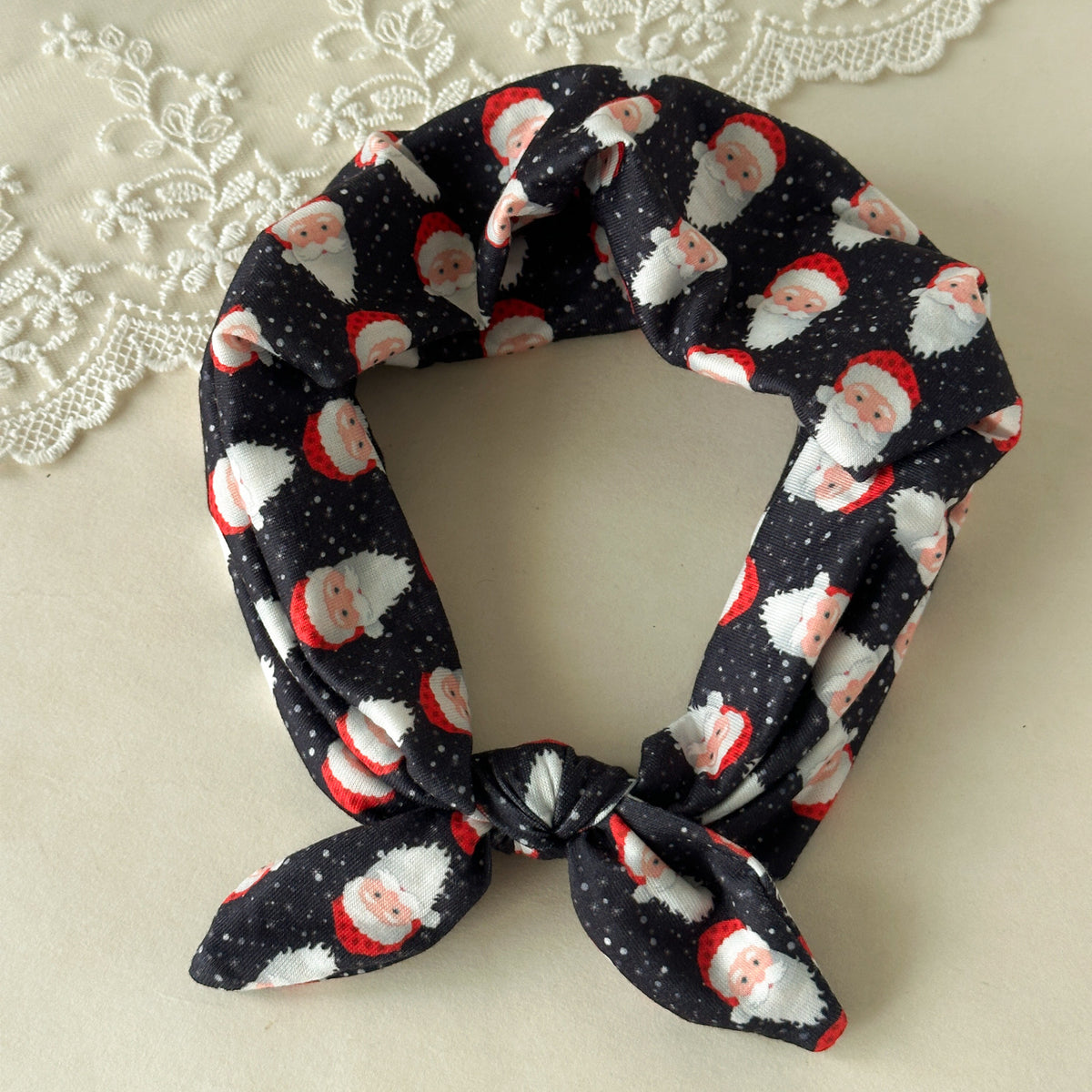 Christmas Print Bunny Ears Elastic Hair Band 6W6HBD362