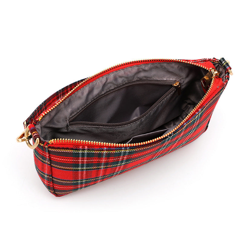 Casual Christmas Plaid Underarm Shoulder Bag 6W10BBG2209