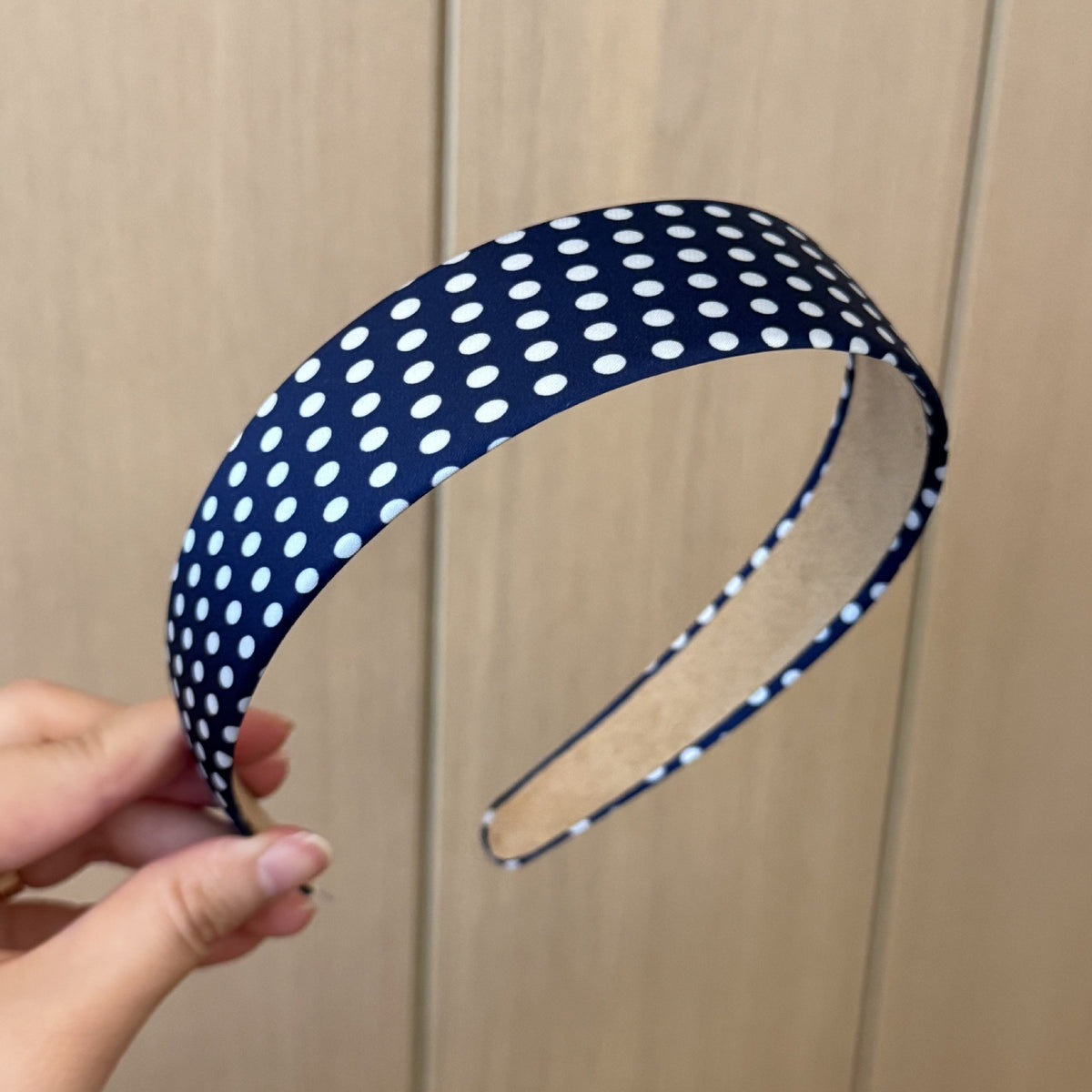 Vintage Satin Polka Dot Wide Headband 6W6HBD367