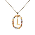 Colorful CZ Letter Pendant - DippedShop Wholesale - #1299