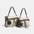 Minimalist Leather Canvas Messenger Shoulder Bag 6W10BBG2353