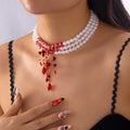 Gothic Beaded Tassel Necklace - DippedShop Wholesale - #5683