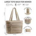Quilted Puffer Pockets Large Capacity Shoulder Handbag 6W10BBG1886