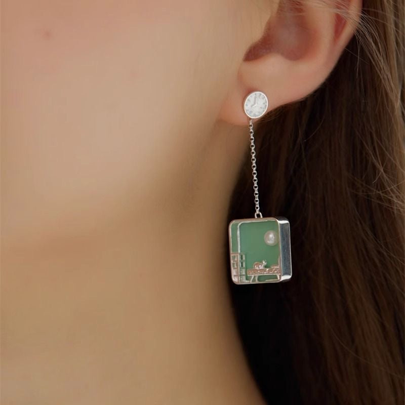 Pearl Square Drop Earrings - DippedShop Wholesale - #8483