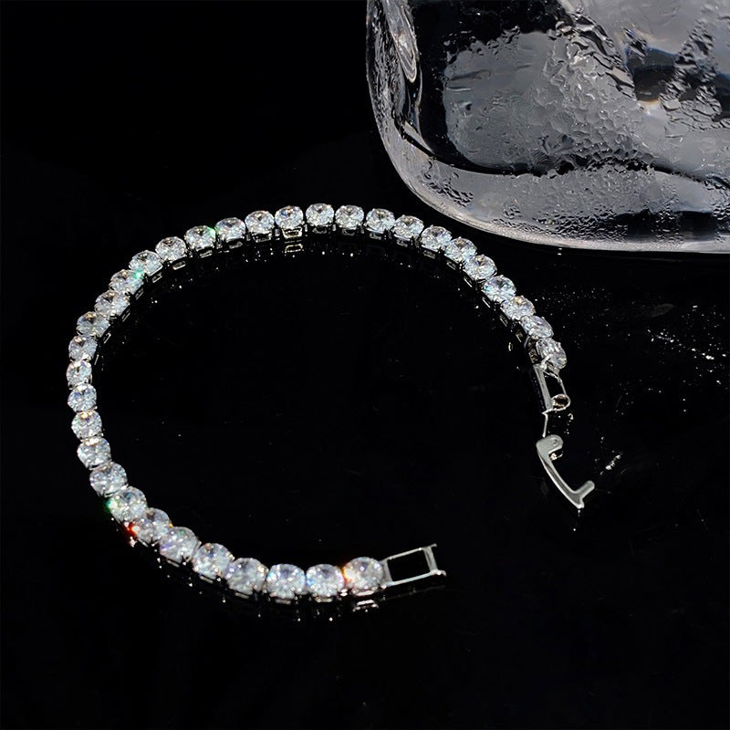Elegant Geometric Emerald Rhinestone Pendant Bracelet 6W6JBR721