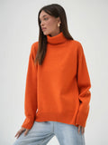 High Collar Loose Sweater - DippedShop Wholesale - #9955