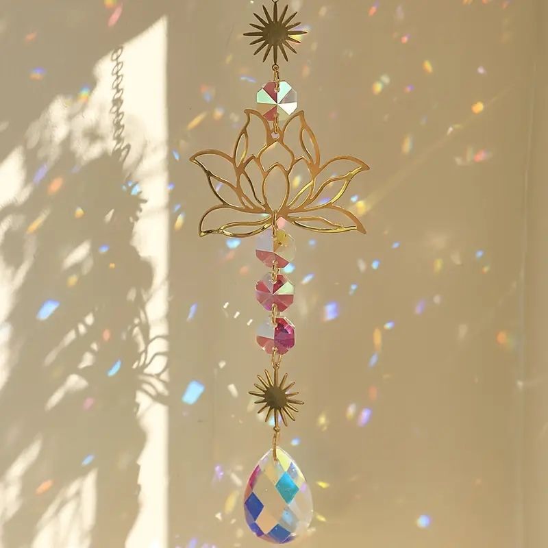 Celestial Moon Star Crystal Wind Chime Suncatcher 6H7HLS201
