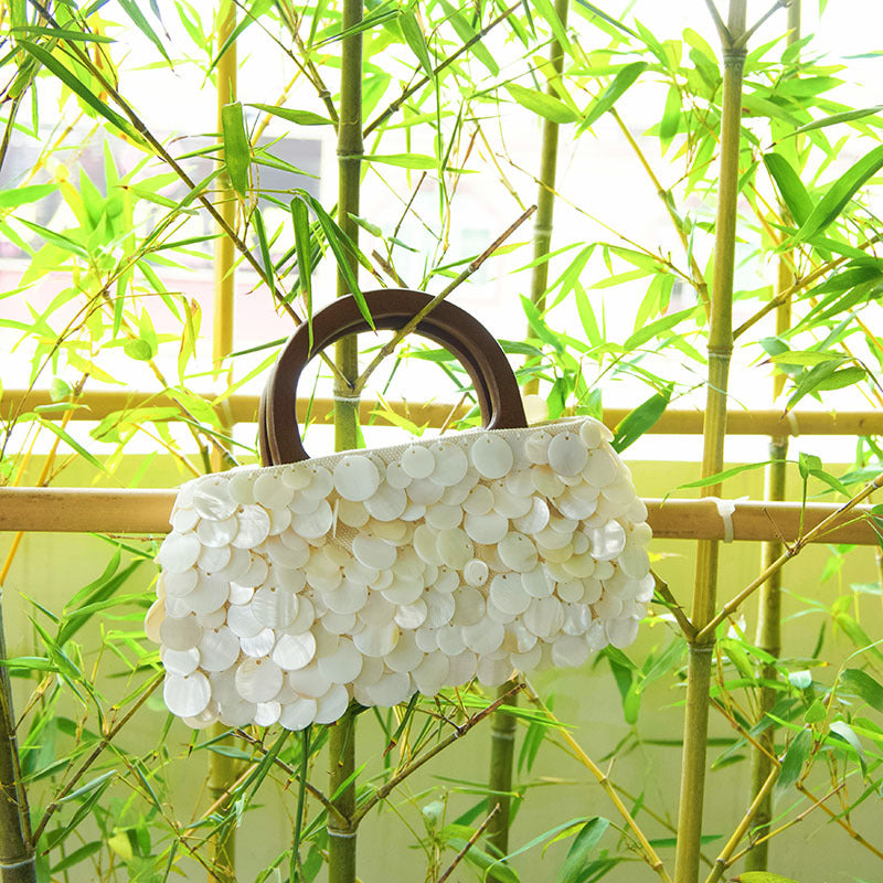 Handmade Natural Shell Handbag Tote Bag 8BW6BBG410