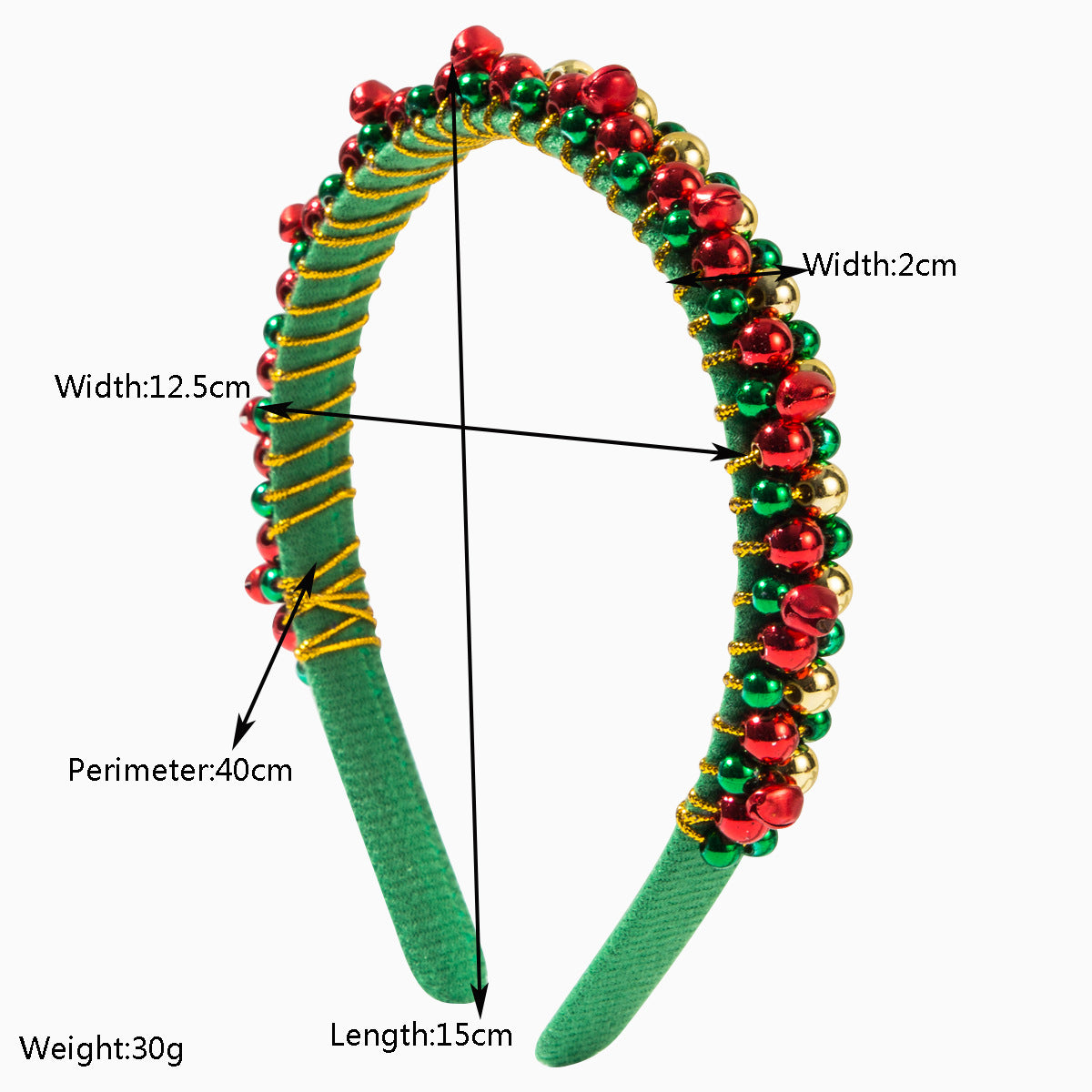 Christmas Red Green Jingle Bell Wraped Headband 6W6HBD363