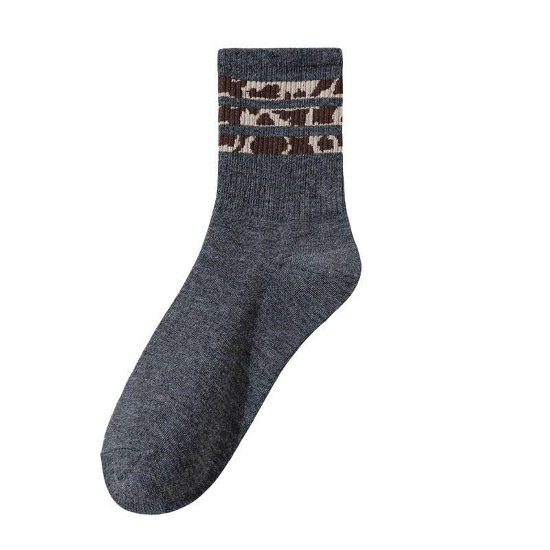 Stylish Leopard Print Non Slip Crew Socks 6W8FSO869