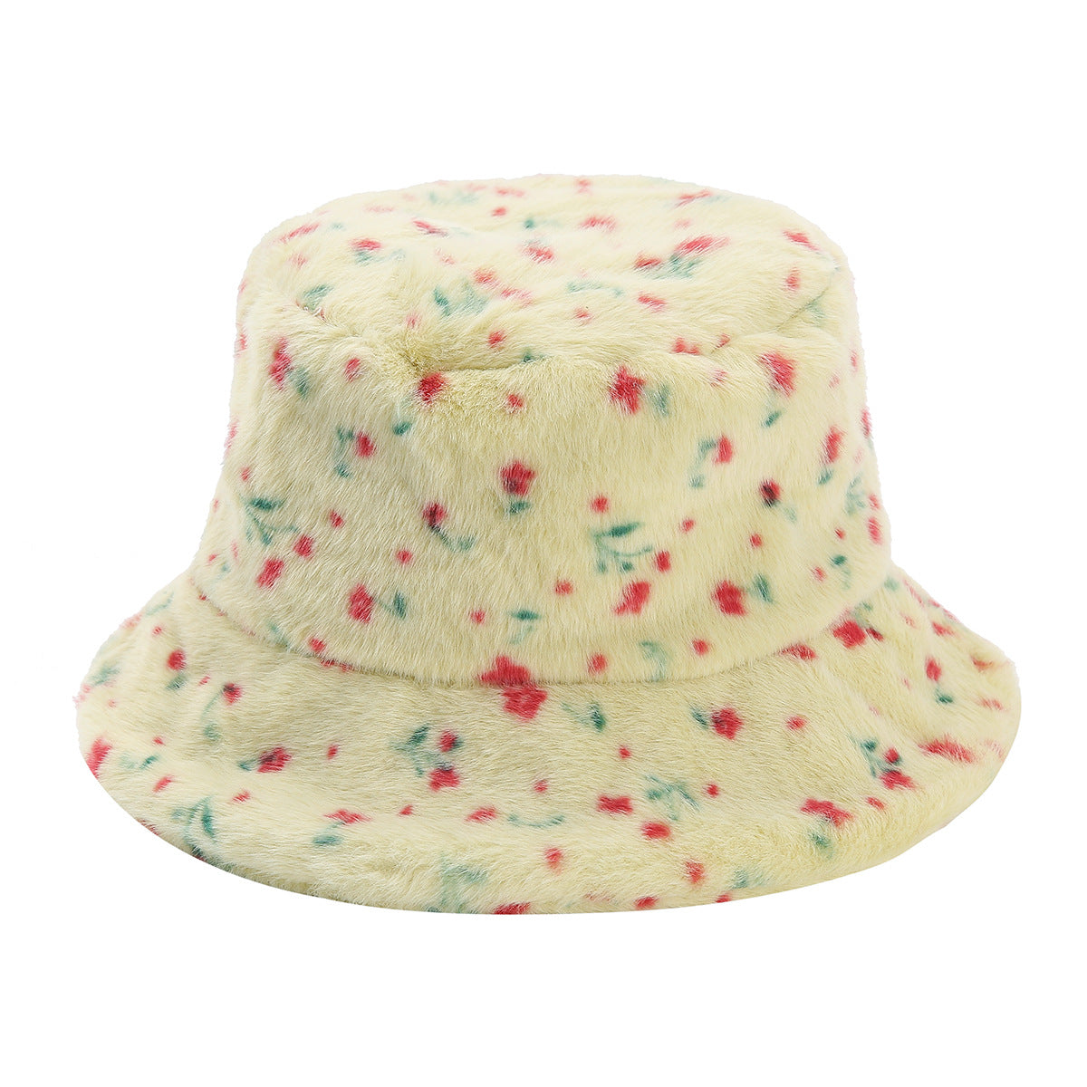 Floral Plush Bucket Hat - DippedShop Wholesale - #2899