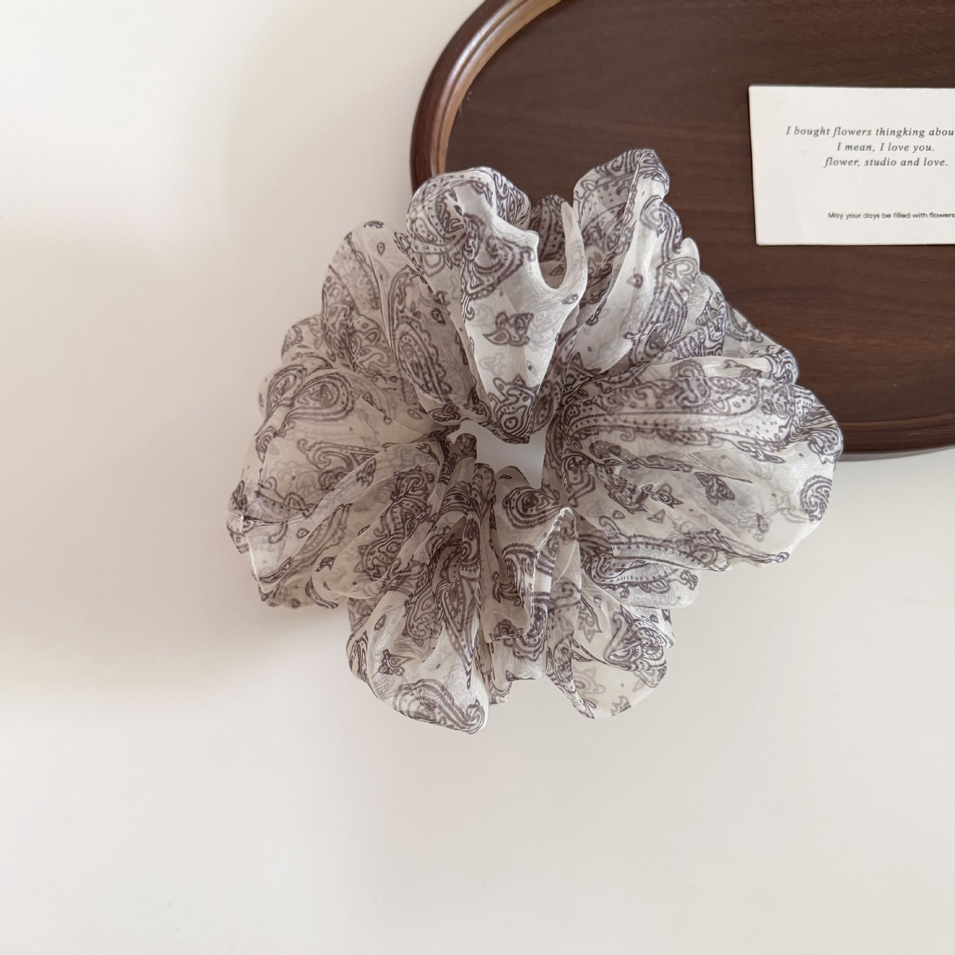 Retro Fluffy Organza Plaid Hair Scrunchies MK2BW6W6HSR79