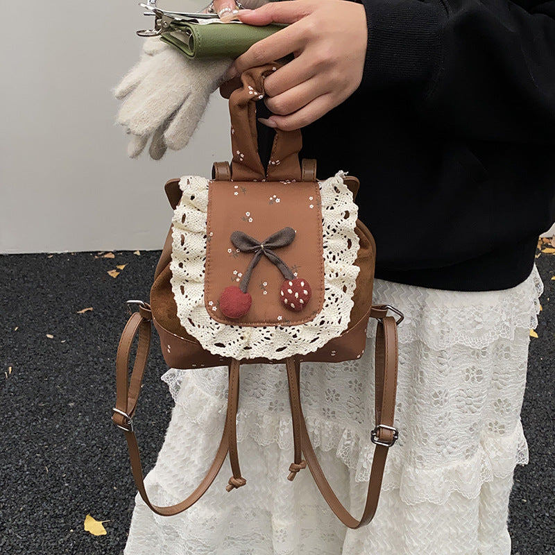 Cute Cartoon Bow Knot Lace Trim Mini Backpack 6W10BBG2510