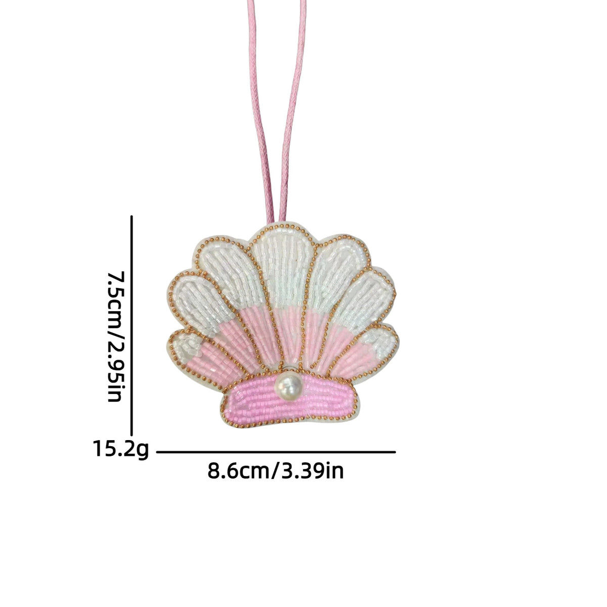 Chic Color Block Beads Shell Pendant Keychain 6W10BBC802