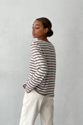 Round Collar Stripe Sweater - DippedShop Wholesale - #8451