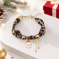Christmas Santa Claus Charm Leopard Print Bracelet 6W6JBR655