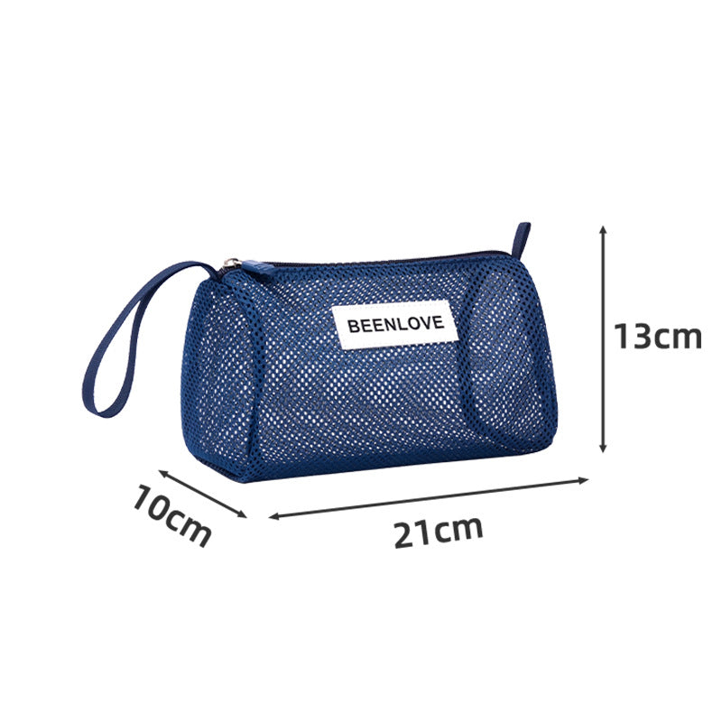 Simple Solid Color Beach Mesh Storage Bag 8BW6BOB83T