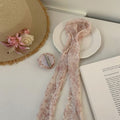 Sweet Plaid Print Floral Silk Scarf 6W6NSI191