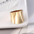 Trendy Chunky Gold Plated Geometric Shell Ring 8ZA6JRG137L