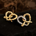 Elegant Hollow Heart Rhinestones Stud Earring 6W6JER562