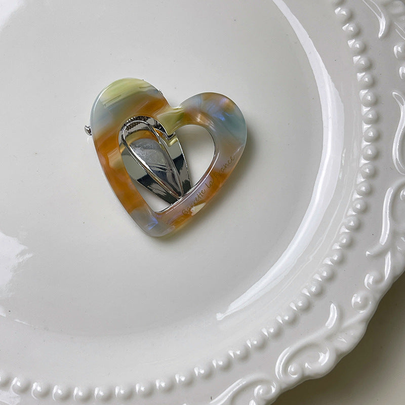 Trendy Hollow Heart Acetate Hair Clips 6W6HCP1208