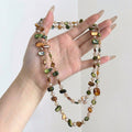 Vintage Tiger's Eye Pearl Chain Necklace 6W6JNC668