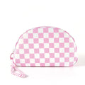 Stylish Color Block Checkered Portable Cosmetic Bag MK2BLW6C5CO12