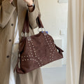 Vintage Large Capacity Studded Tote Bag 6W10BBG1858