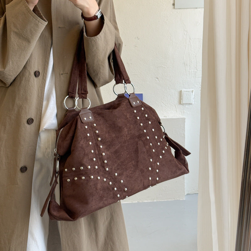 Vintage Large Capacity Studded Tote Bag 6W10BBG1858