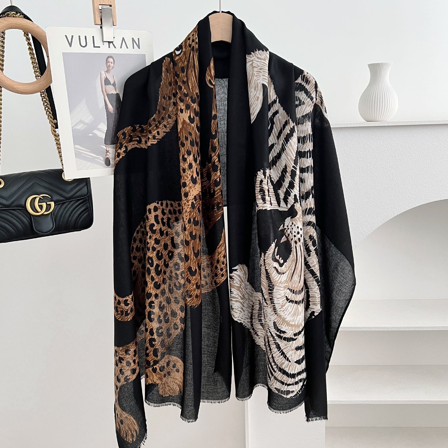Vintage Leopard Print Long Scarf 6W6NSI195