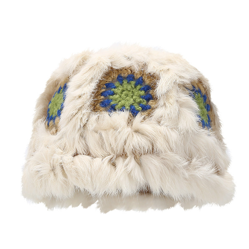 Cute Cozy Plush Crochet Thermal Bucket Hat DP25H714